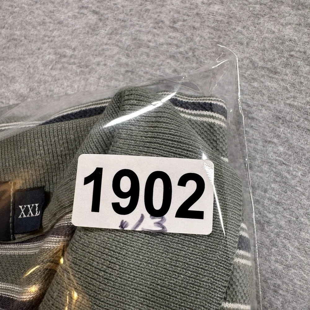 Polo Ralph Lauren Polo Shirt Mens 2XL Green Striped Short Sleeve Pocket NOTE
